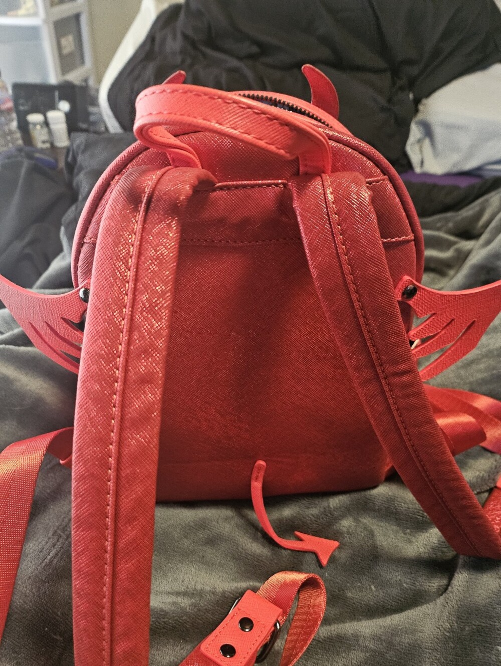 Loungefly Kronk Red Devil Mini Backpack with Matching Kronk Angel Wallet - Picture 3 of 4